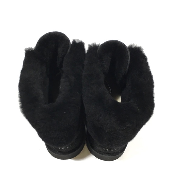 UGG Weylyn Shearling Cuff Ankle Boots -Black Suede -US 9.5 -NEW - Picture 6 of 8